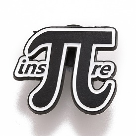 Word π Brooch, for Teachers Students, Alloy Badge for Backpack Clothes, Gunmetal
