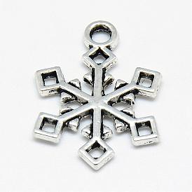 Tibetan Style Alloy Pendants, Snowflake, Cadmium Free & Lead Free