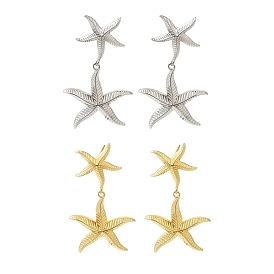 Серьги-гвоздики из латуни с покрытием «морская звезда», долговечный, без свинца и без кадмия