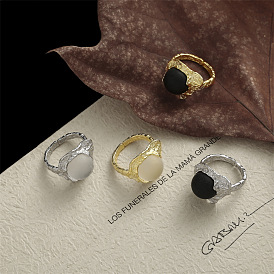 925 серебряное кольцо с фактурой во французском стиле и белыми кристаллами, шикарный и роскошный.