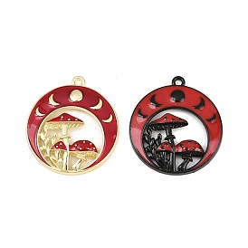 Подвески из эмали и сплава, амулеты в виде луны и гриба