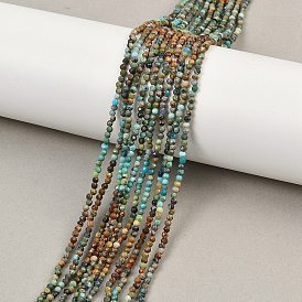 Бусины из натуральной бирюзы , граненые, круглые