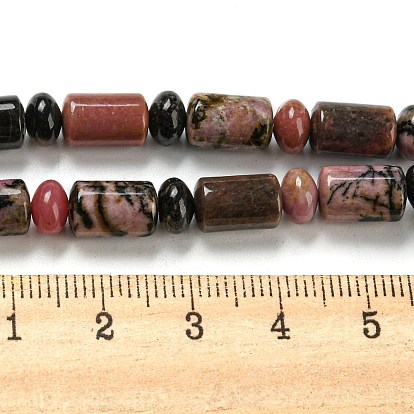 Natural Rhodonite Beads Strands, with Rondelle Beads, Column