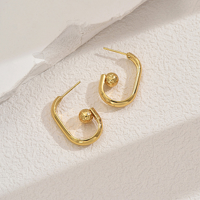 Стильные 201 круглые серьги-гвоздики из нержавеющей стали