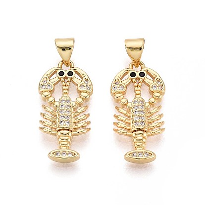 Латунные микро проложить кубического циркония подвески, Скорпион