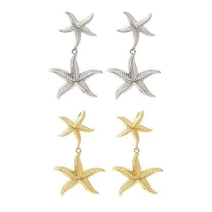 Серьги-гвоздики из латуни с покрытием «морская звезда», долговечный, без свинца и без кадмия