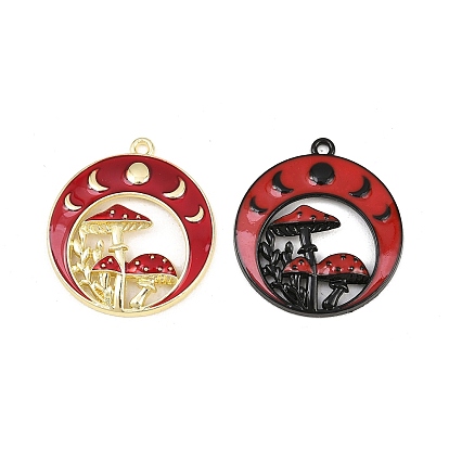 Подвески из эмали и сплава, амулеты в виде луны и гриба