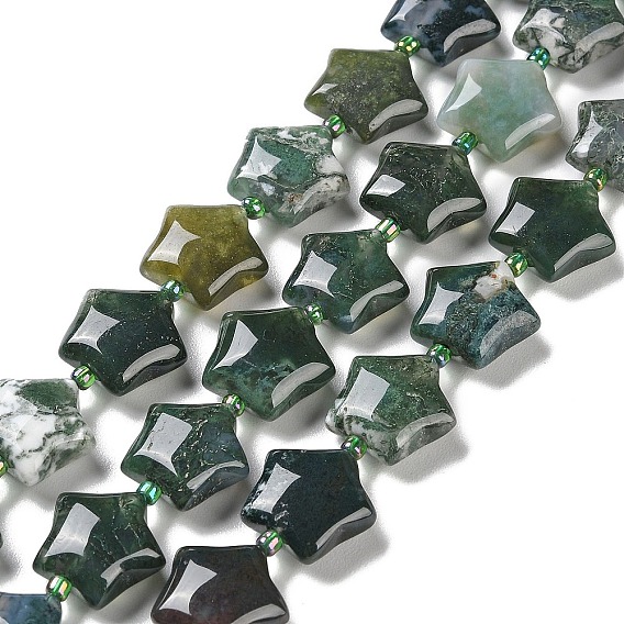 Природного индийского агата бисер нитей, с бисером, дутая звезда