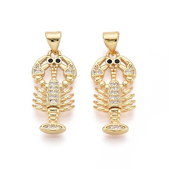 Латунные микро проложить кубического циркония подвески, Скорпион