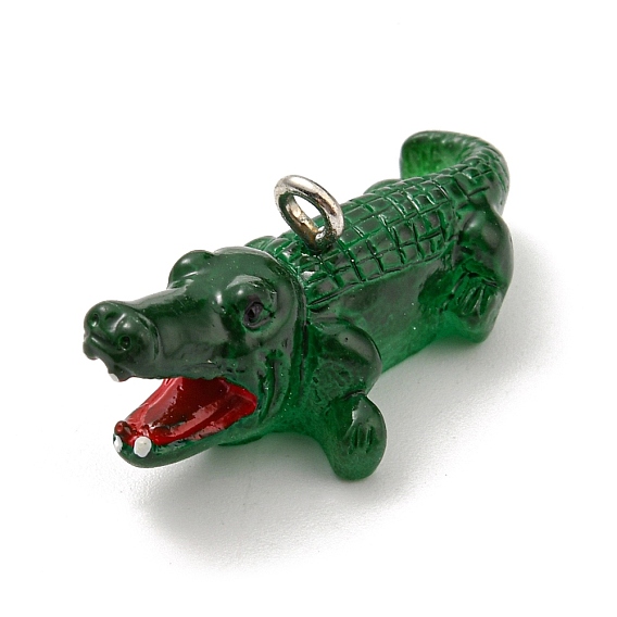 Непрозрачные подвески смолы, Подвески из крокодила с железными петлями платинового цвета