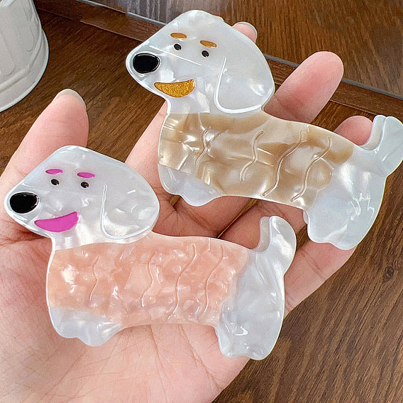 Заколки для волос в форме когтей из ацетата целлюлозы, аксессуары для волос для женщин и девочек, собака