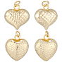 8 шт 2 стили латунные подвески, сердце прелести, с прыжковых колец, без кадмия и без свинца, долговечный, стойки покрытие