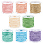 8 Rolls 8 Colors Handmade Cotton Cord, Round, for Beaded Jewelry Making
