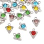 201 Stainless Steel Rhinestone Pendants, Triangle Charms, Real 18K Gold Plated/Stainless Steel Color