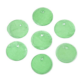 Шармы-диски из натуральной ракушки капиз, окрашенные распылением