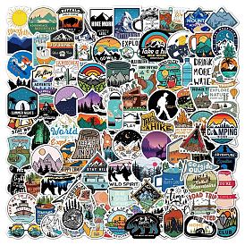 Camping Theme PVC Sticker Labels, Self-adhesive Waterproof Decals, for Suitcase, Skateboard, Refrigerator, Helmet, Mobile Phone Shell