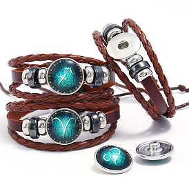 Bracelet réglable en simili cuir, avec perles en plastique ccb et trouvailles en laiton