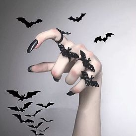 Halloween accessories dark personality gothic bat ring men and women open