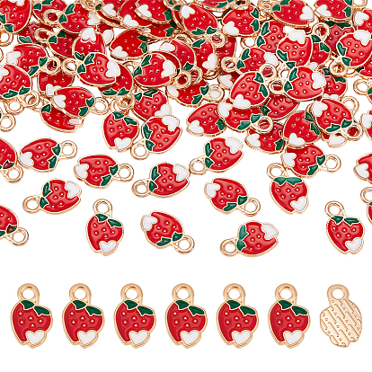 80Шармы из сплава эмали, золотой свет, клубничное очарование