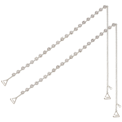 Сплав, кристаллы, стразы, цветочный узор, невидимые нескользящие сексуальные плечевые лямки, летняя регулируемая металлическая бретелька для бюстгальтера