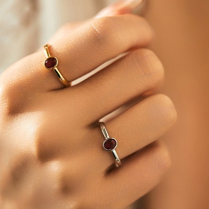 Brass Pave Cubic Zirconia Finger Rings, Oval