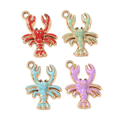 Подвески из эмали и сплава, креветка, золотые