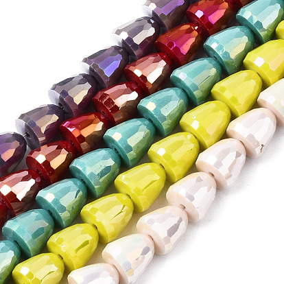 Galvanoplastie opaques couleur unie perles de verre brins, graine de lotus