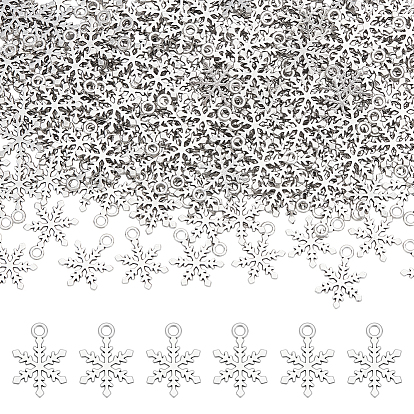 200 шт. Подвески из сплава в тибетском стиле, без свинца и без кадмия, снежинка