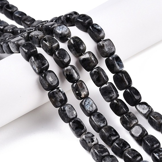 Натуральные нити бус из ларвикита, кубоид