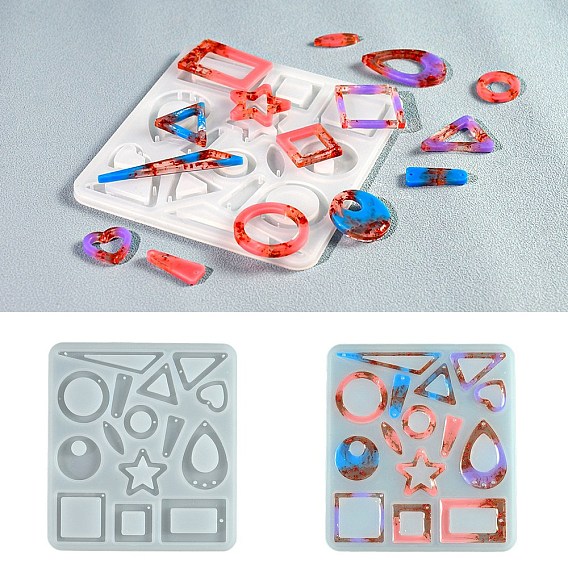 DIY Silicone Pendant Molds, Resin Casting Molds, Clay Craft Mold Tools, Mixed Shapes