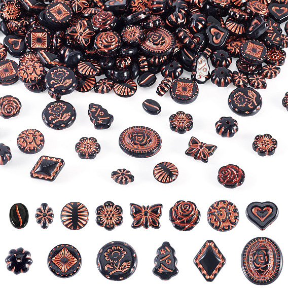 257 непрозрачные акриловые бусины, красный цвет заплетен, разнообразные