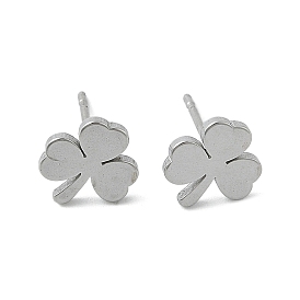 Серьги-гвоздики унисекс 304 из нержавеющей стали, трилистник