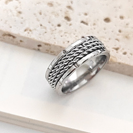 304 из нержавеющей стали кольца палец для мужчин, скручивание веревки