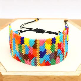 Boho Chic Handmade Miyuki Beaded Geometric Bracelet - Fashionable and Minimalist Design