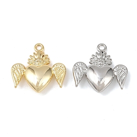 Латунные подвески, без кадмия, без никеля и без свинца, священное сердце с крылом