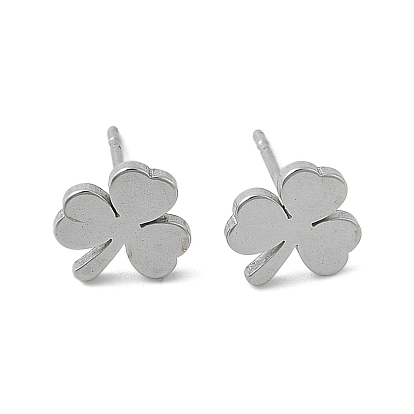 Серьги-гвоздики унисекс 304 из нержавеющей стали, трилистник