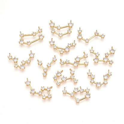 Латунные микро проложить кубического циркония подвески, обереги двенадцати созвездий, долговечный, без никеля , реальный 18 k позолоченный