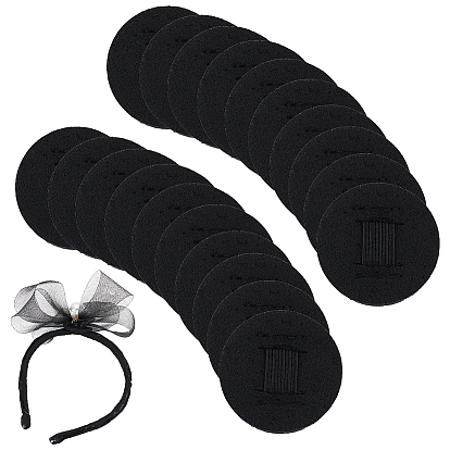 20 шт. фетровые подушечки для резинок для волос, эластичные подушечки, плоско-круглые