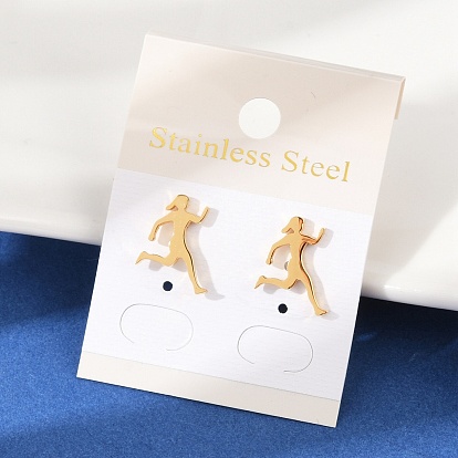 304 серьги-гвоздики из нержавеющей стали для женщин, ионное покрытие (ip), человек