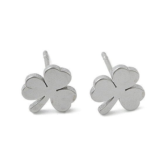 Серьги-гвоздики унисекс 304 из нержавеющей стали, трилистник