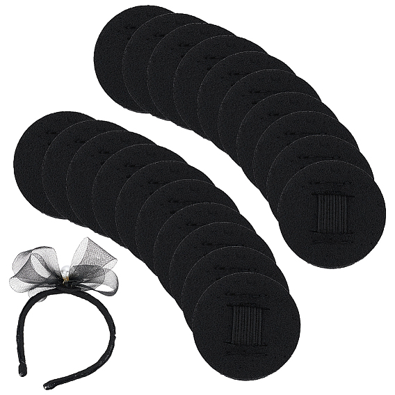 20 шт. фетровые подушечки для резинок для волос, эластичные подушечки, плоско-круглые