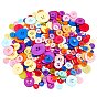Resin Buttons, Dyed, Flat Round