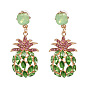 Sparkling Crystal Pineapple Earrings for Women - Elegant European Style Studs