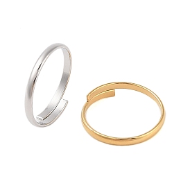 304 Stainless Steel Plain Band Rings, Open Cuff Ring for Women