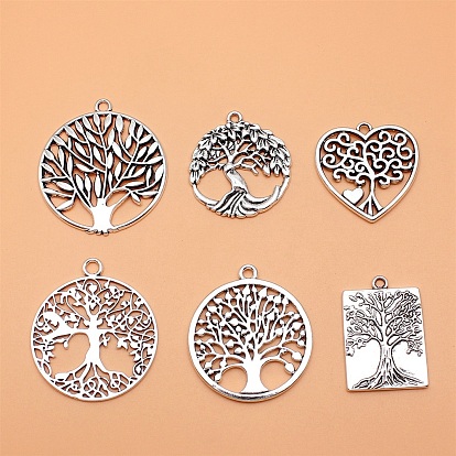 6 шт. Подвески из сплава в тибетском стиле, древо жизни прелести