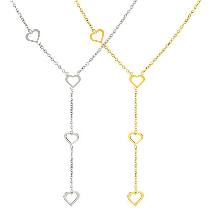 2 шт. 2 цвета 304 цепочка из нержавеющей стали в форме сердца и ожерелья для женщин