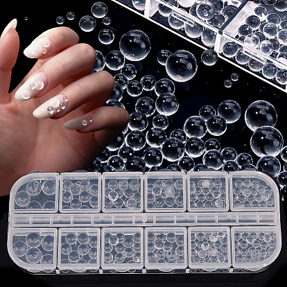 Круглые прозрачные стеклянные бусины в форме пузырьков, ногтей декоративные аксессуары