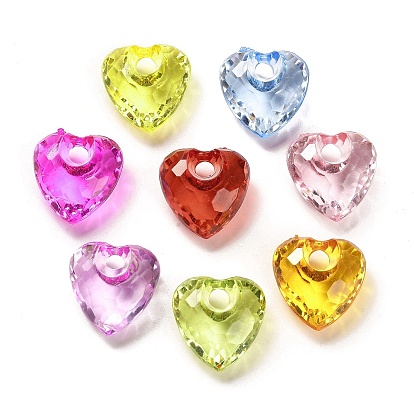 Transparent Acrylic Pendants, Heart