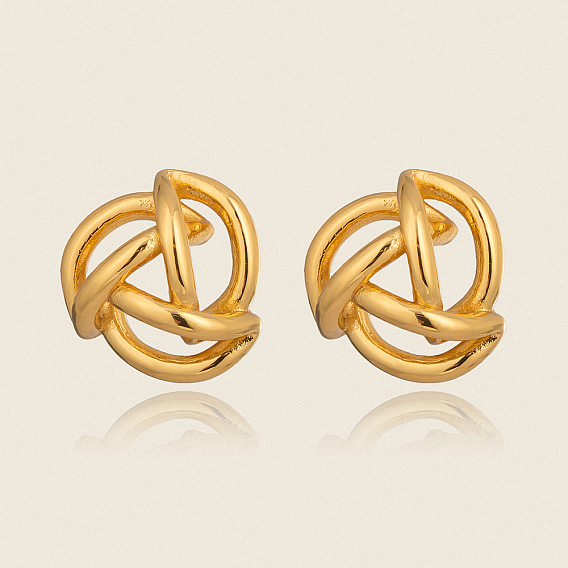 Минималистичные геометрические полые серьги 304 нержавеющая сталь 18 позолота K для женщин