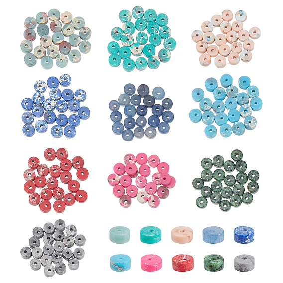 200шт. 10 окрашенные синтетические драгоценные камни, диск, Heishi бусы